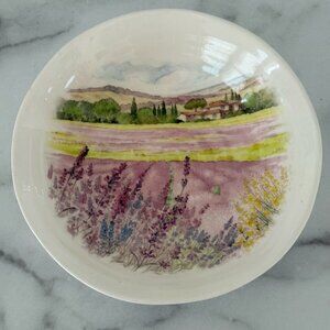 Hand-Painted Italian Ceramic Bowl With Lavender Field Design By Opificio Etico R